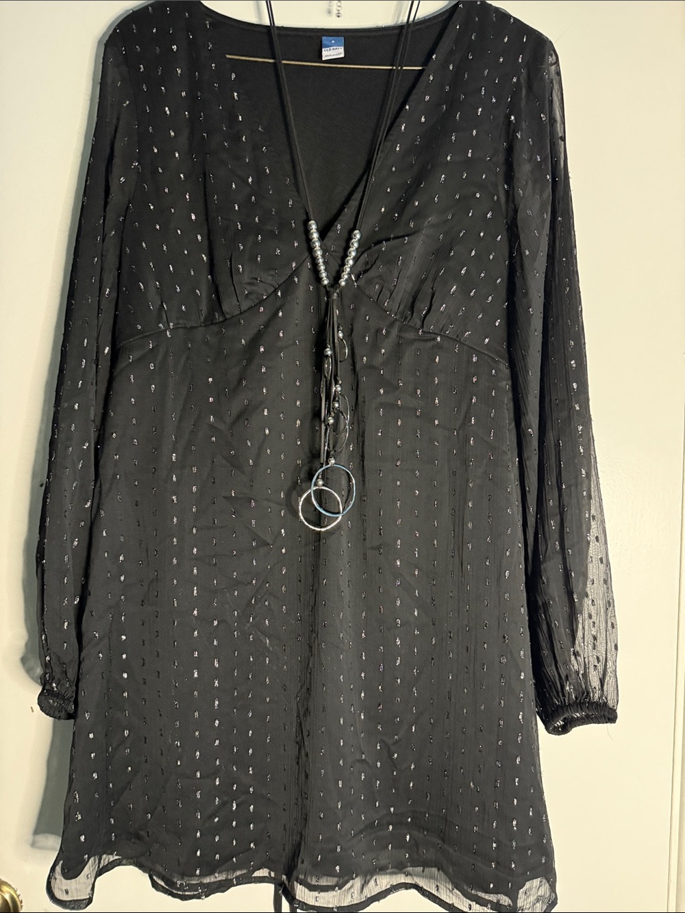 Old Navy  S Black Sparkle Top with Metallic Dots